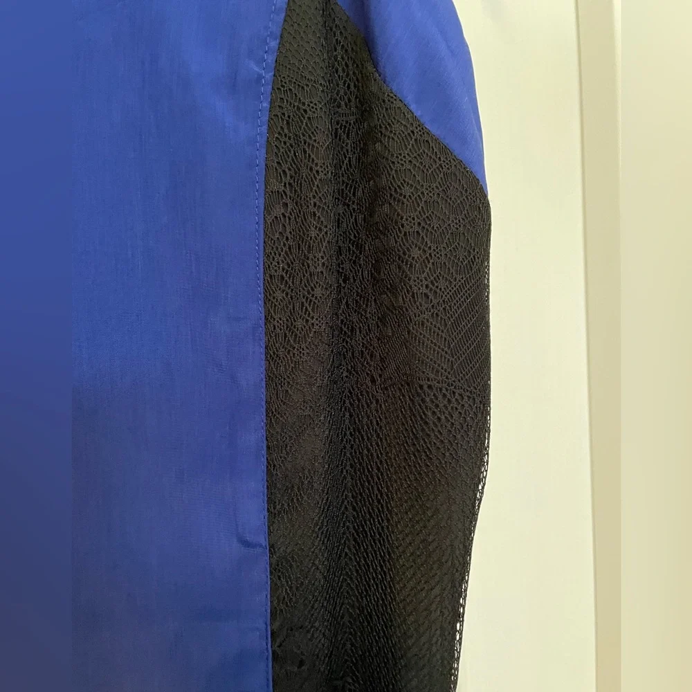 Nicole by Nicole Miller satin cami tank top size Medium blue & black 🎉Host Pick🎉 - Picture 3 of 5